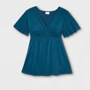 Isabel Maternity Short Sleeve Knit Maternity Top